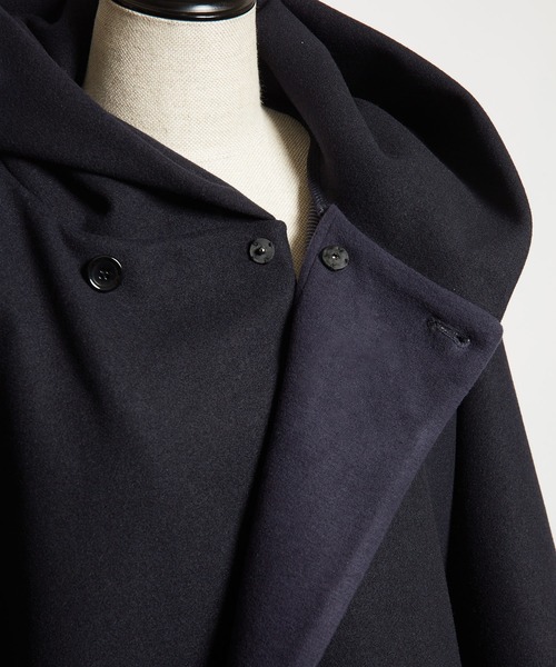 gomme（ゴム）の「ライトWジャージー　ポンチョ（ポンチョ・レディース・ネイビー/ブラック・MEDIUM）」の12枚目の写真