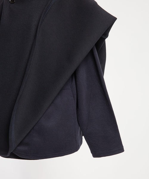 gomme（ゴム）の「ライトWジャージー　ポンチョ（ポンチョ・レディース・ネイビー/ブラック・MEDIUM）」の14枚目の写真