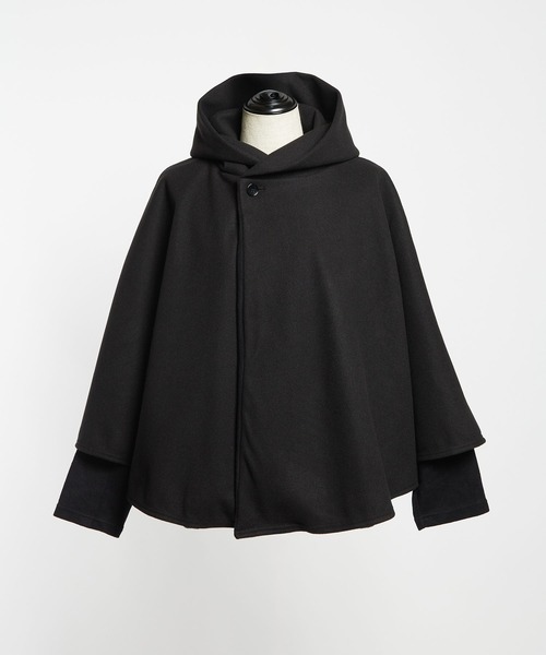 gomme（ゴム）の「ライトWジャージー　ポンチョ（ポンチョ・レディース・ネイビー/ブラック・MEDIUM）」の16枚目の写真