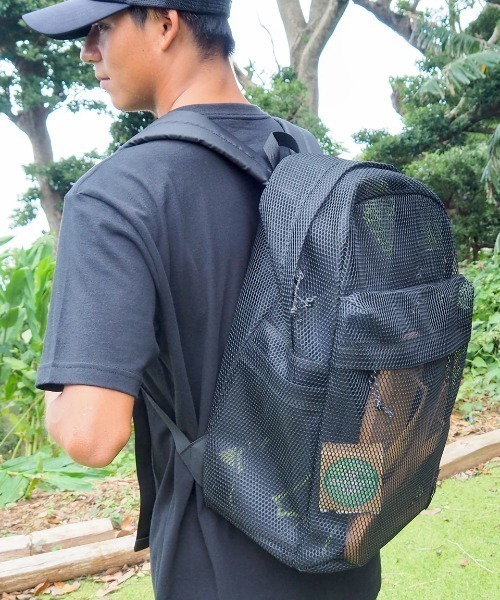 BILLABONG(ビラボン)の「BILLABONG メンズ MESH DAY BAG バックパック/リュック 【2025年夏モデル】/ビラボンメッシュバッグ(バックパック/リュック・メンズ・ベージュ/ブラック・FREE)」の2枚目の写真