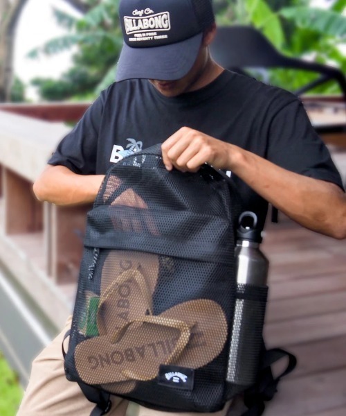 BILLABONG(ビラボン)の「BILLABONG メンズ MESH DAY BAG バックパック/リュック 【2025年夏モデル】/ビラボンメッシュバッグ(バックパック/リュック・メンズ・ベージュ/ブラック・FREE)」の19枚目の写真