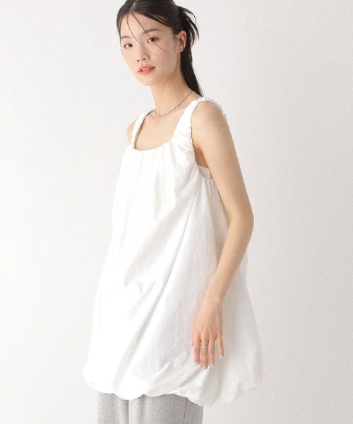 Heather（ヘザー）の「ギャザーバルーンミニワンピース　497384（ワンピース・レディース・オフホワイト/グレー系その他/ブラック・FREE）」の5枚目の写真