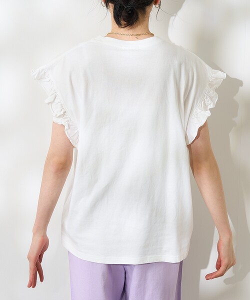 セール】ピグメント ロゴフリルノースリーブTシャツ（Tシャツ