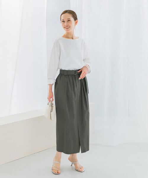 URBAN RESEARCH ROSSO WOMEN（アーバンリサーチ　ロッソ）の「ベルト付スカート（スカート・レディース・オレンジ/ホワイト/カーキ・FREE）」の5枚目の写真