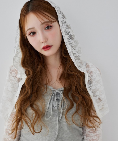 one after another NICE CLAUP(ワンアフターアナザーナイスクラップ)の「【2点セット】ショートボレロパーカー+ドロストミニワンピース(ワンピース・レディース・ホワイト/グレー系その他/ブラック/ホワイト×グレー・FREE)」の15枚目の写真