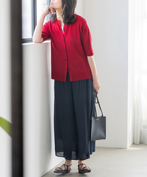 BELLUNA PLUS(ベルーナ)の「スラブ素材ポケット付ガウチョパンツ53丈(その他パンツ・レディース・ターコイズブルー/ネイビー/マスタード/オリーブ・X-LARGE/MEDIUM/LARGE/SMALL)」の16枚目の写真