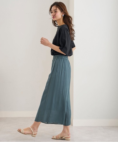 BELLUNA PLUS(ベルーナ)の「スラブ素材ポケット付ガウチョパンツ53丈(その他パンツ・レディース・ターコイズブルー/ネイビー/マスタード/オリーブ・X-LARGE/MEDIUM/LARGE/SMALL)」の22枚目の写真