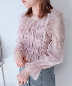 EX.GATHERED TWILL BLOUSE（シャツ/ブラウス）｜FETICO