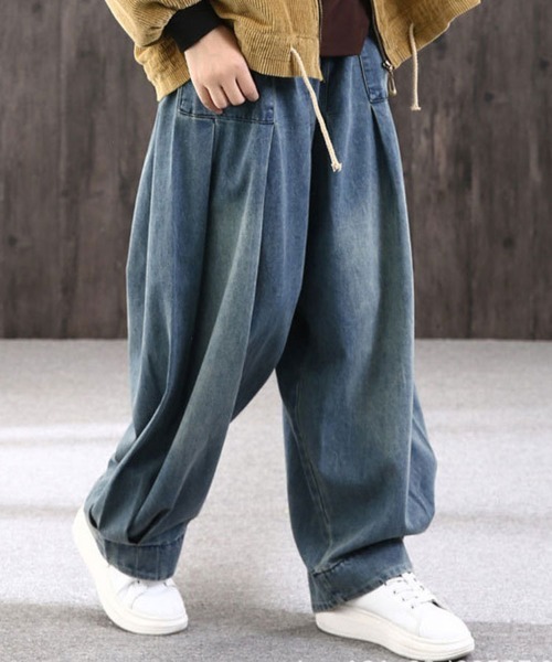 SallyLunn(サリーラン)の「ワイドデニムサルエルパンツ(その他パンツ・レディース・ブルー・MEDIUM/LARGE)」の4枚目の写真