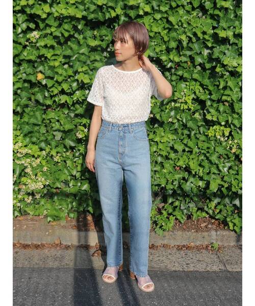 Ungrid（アングリッド）の「バックオープンレースTee（Tシャツ/カットソー・レディース・ブラック/オフホワイト・FREE）」の9枚目の写真