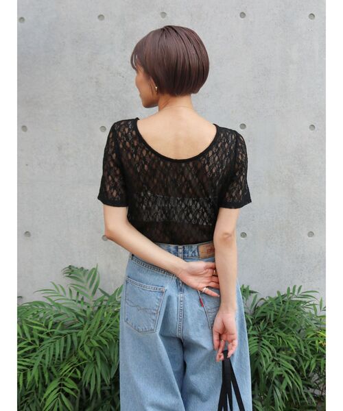 tシャツ バックオープンレースTee レディース セール】バックオープンレースTee（Tシャツ/カットソー