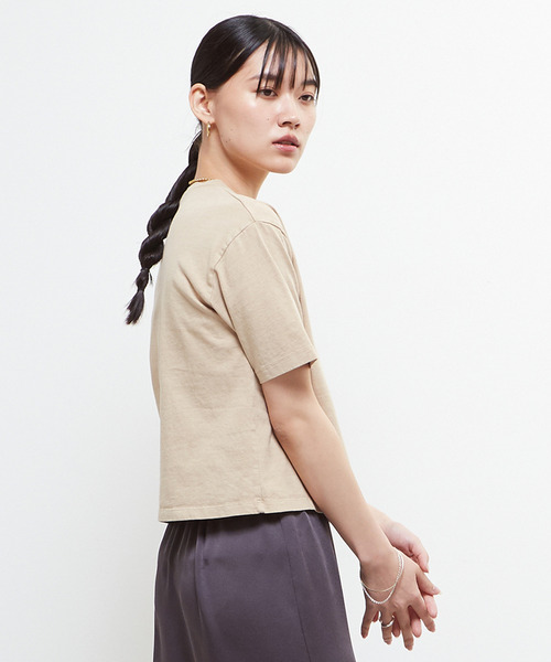 SOFFITTO（ソフィット）の「《定番》製品染コンパクトTシャツ（Tシャツ/カットソー・レディース・ベージュ/ホワイト/ピンク・FREE）」の7枚目の写真