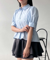 AS KNOW AS plus | ●パフスリーブ ぺプラムブラウス(シャツ/ブラウス)