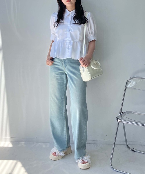 AS KNOW AS plus(アズノゥアズプラス)の「●パフスリーブ ぺプラムブラウス(シャツ/ブラウス・レディース・ブルー系/サックスブルー/オフホワイト・FREE)」の19枚目の写真