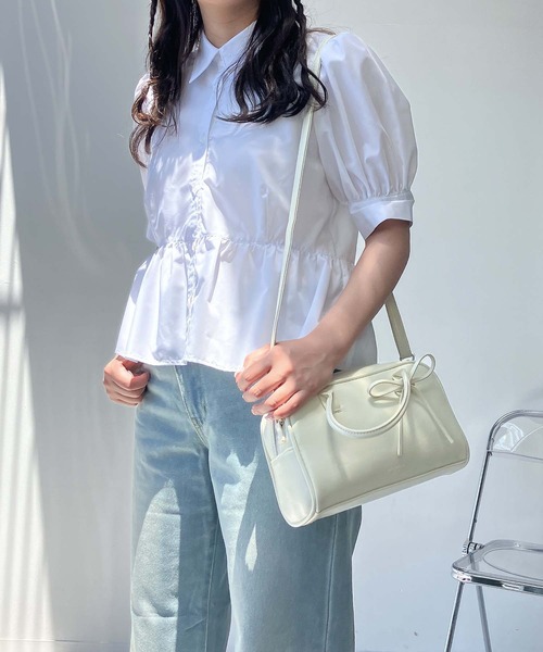 AS KNOW AS plus(アズノゥアズプラス)の「●パフスリーブ ぺプラムブラウス(シャツ/ブラウス・レディース・ブルー系/サックスブルー/オフホワイト・FREE)」の17枚目の写真