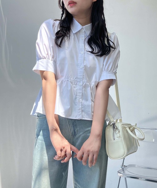 AS KNOW AS plus(アズノゥアズプラス)の「●パフスリーブ ぺプラムブラウス(シャツ/ブラウス・レディース・ブルー系/サックスブルー/オフホワイト・FREE)」の18枚目の写真