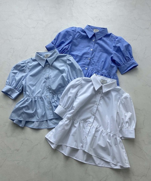 AS KNOW AS plus(アズノゥアズプラス)の「●パフスリーブ ぺプラムブラウス(シャツ/ブラウス・レディース・ブルー系/サックスブルー/オフホワイト・FREE)」の21枚目の写真