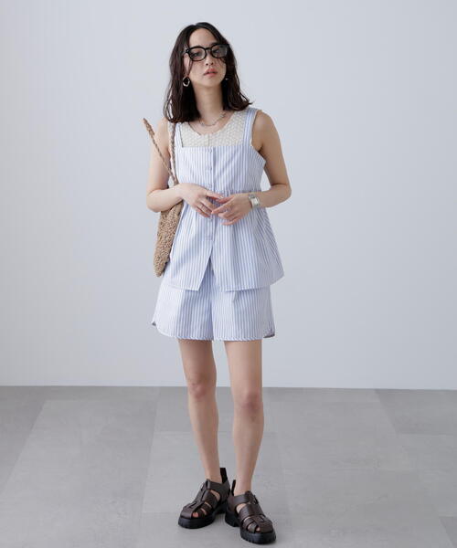 FREE'S MART（フリーズマート）の「◆〈セットアップ対応〉ストライプキャミソール（シャツ/ブラウス・レディース・ホワイト系その他/ブラウン系その他・FREE）」の7枚目の写真