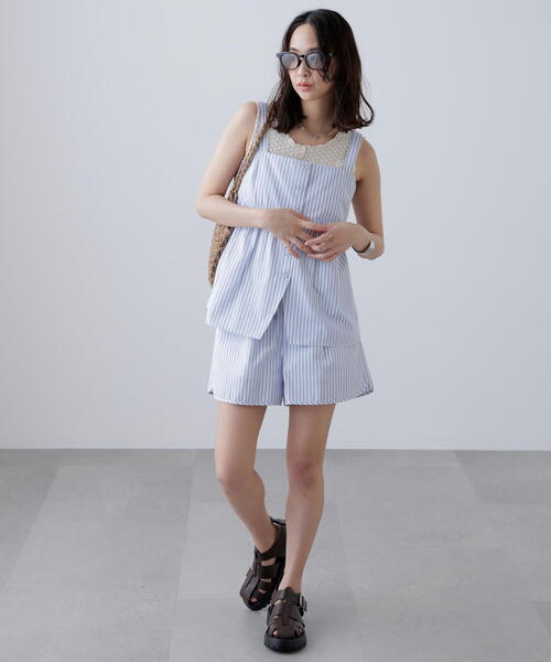 FREE'S MART（フリーズマート）の「◆〈セットアップ対応〉ストライプキャミソール（シャツ/ブラウス・レディース・ホワイト系その他/ブラウン系その他・FREE）」の9枚目の写真