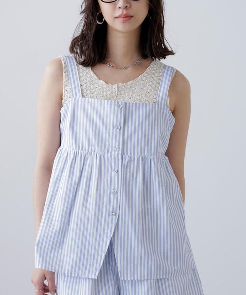 FREE'S MART（フリーズマート）の「◆〈セットアップ対応〉ストライプキャミソール（シャツ/ブラウス・レディース・ホワイト系その他/ブラウン系その他・FREE）」の12枚目の写真