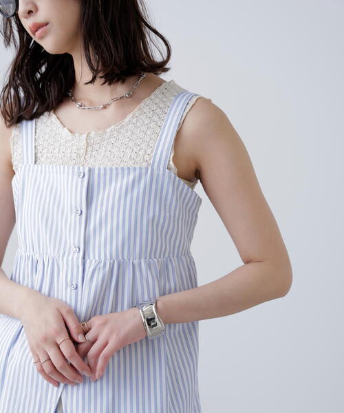 FREE'S MART（フリーズマート）の「◆〈セットアップ対応〉ストライプキャミソール（シャツ/ブラウス・レディース・ホワイト系その他/ブラウン系その他・FREE）」の17枚目の写真