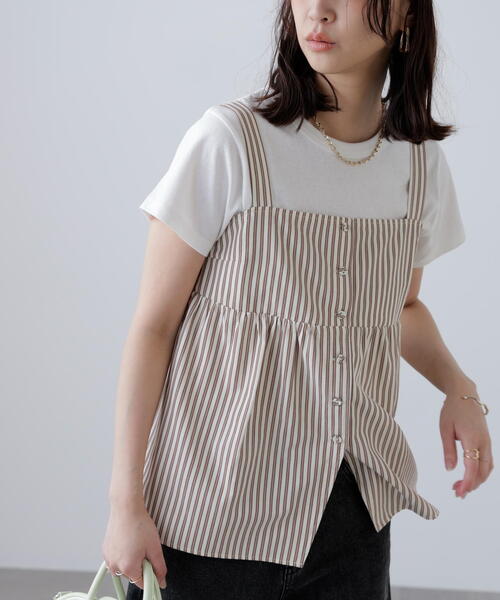 FREE'S MART（フリーズマート）の「◆〈セットアップ対応〉ストライプキャミソール（シャツ/ブラウス・レディース・ホワイト系その他/ブラウン系その他・FREE）」の22枚目の写真