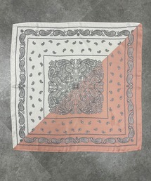 ISOOK | 【ISOOK / アイスー】バイカラーペイズリースカーフ / プリントスカーフ シルクライク バンダナ柄 バブーシュカ ビスチェ ピンク ZOZOTOWN限定(ストール/ショール)