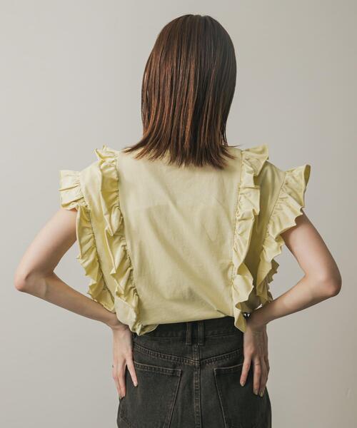 SENSE OF PLACE by URBAN RESEARCH(センスオブプレイスバイアーバンリサーチ)の「ギャザーフリルトップ(Tシャツ/カットソー・レディース・ベージュ/オフホワイト/チャコールグレー/ブラック・ONE)」の6枚目の写真