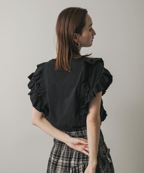 SENSE OF PLACE by URBAN RESEARCH(センスオブプレイスバイアーバンリサーチ)の「ギャザーフリルトップ(Tシャツ/カットソー・レディース・ベージュ/オフホワイト/チャコールグレー/ブラック・ONE)」の21枚目の写真