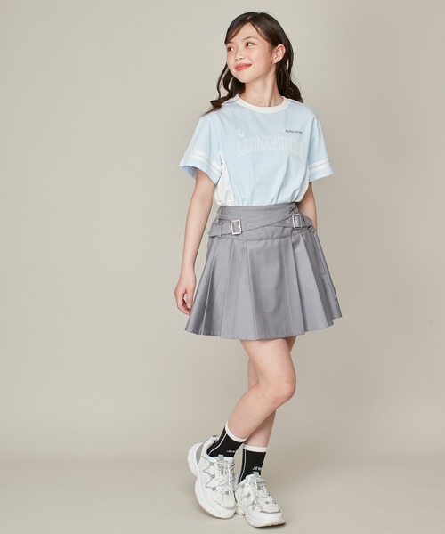 SISTER JENNI（SISTER JENNI）の「【ひんやり素材・UVカット】接触冷感ユニフォーム風配色切替T（Tシャツ/カットソー・キッズ・サックスブルー/ラベンダー/ブラック・150cm/160cm/130cm/140cm）」の10枚目の写真