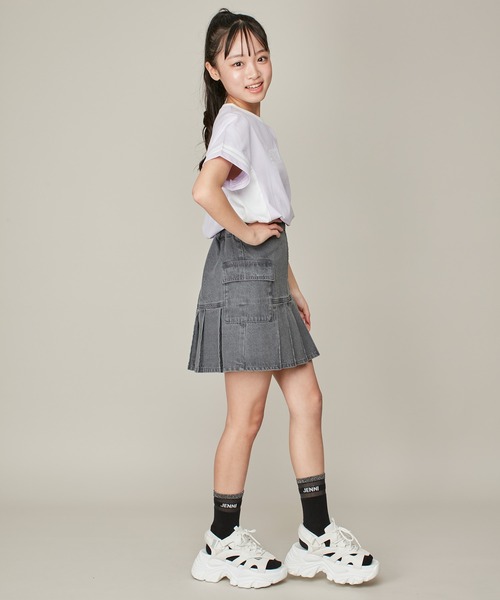 SISTER JENNI（SISTER JENNI）の「【ひんやり素材・UVカット】接触冷感ユニフォーム風配色切替T（Tシャツ/カットソー・キッズ・サックスブルー/ラベンダー/ブラック・150cm/160cm/130cm/140cm）」の13枚目の写真