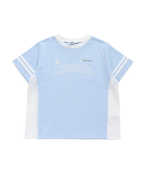 SISTER JENNI（SISTER JENNI）の「【ひんやり素材・UVカット】接触冷感ユニフォーム風配色切替T（Tシャツ/カットソー・キッズ・サックスブルー/ラベンダー/ブラック・150cm/160cm/130cm/140cm）」の19枚目の写真