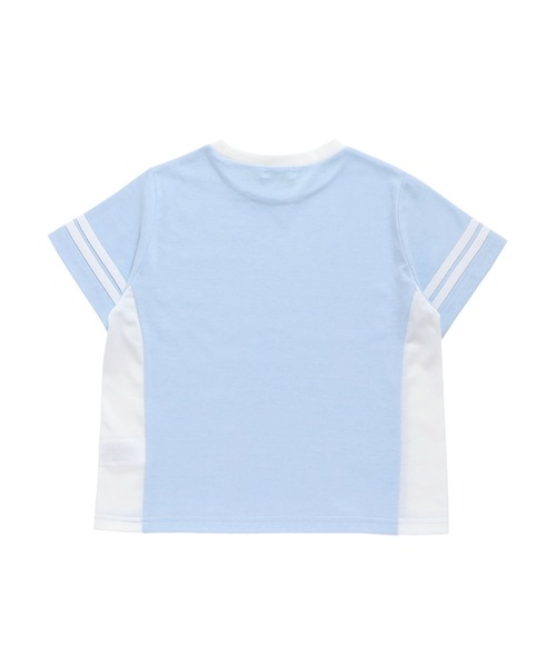 SISTER JENNI（SISTER JENNI）の「【ひんやり素材・UVカット】接触冷感ユニフォーム風配色切替T（Tシャツ/カットソー・キッズ・サックスブルー/ラベンダー/ブラック・150cm/160cm/130cm/140cm）」の20枚目の写真