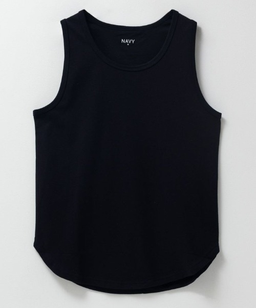 NAVY(ネイビー)の「NAVY ラウンドロングタンク【接触冷感】(タンクトップ・メンズ・ブラック/ホワイト・M/L/XL)」の2枚目の写真