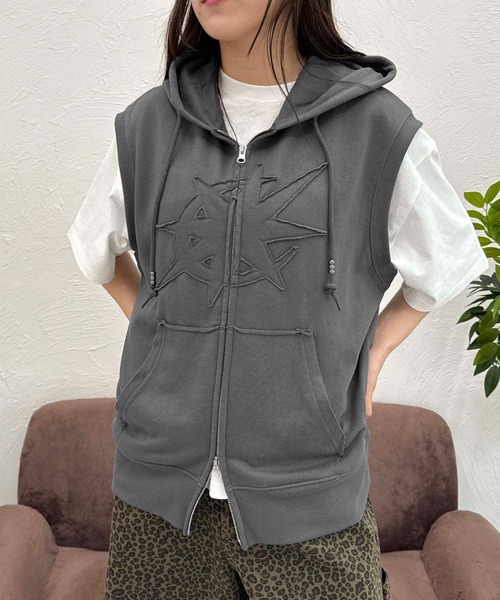 セール】裏毛アップリケベストパーカー（パーカー）｜sedacle