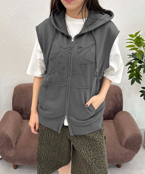 セール】裏毛アップリケベストパーカー（パーカー）｜sedacle