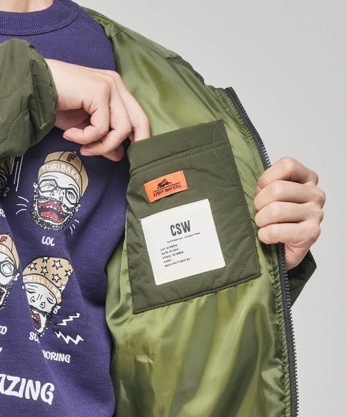 KRIFF MAYER（クリフメイヤー）の「キルティングフードJK（その他アウター・メンズ・グレー/オリーブ/ブラック・X-LARGE/LARGE/MEDIUM）」の9枚目の写真