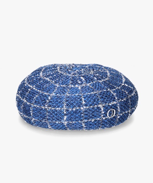 Chapeau d' O(シャポードオー)の「Chapeau d' O TM Check Tweed Beret / シャポードオー(ハンチング/ベレー帽・レディース・ブラック/ブルー/ホワイト・M/57.5cm)」の1枚目の写真