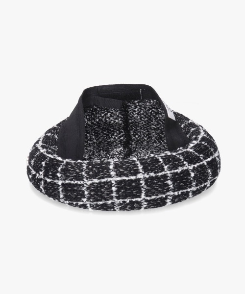 Chapeau d' O(シャポードオー)の「Chapeau d' O TM Check Tweed Beret / シャポードオー(ハンチング/ベレー帽・レディース・ブラック/ブルー/ホワイト・M/57.5cm)」の8枚目の写真