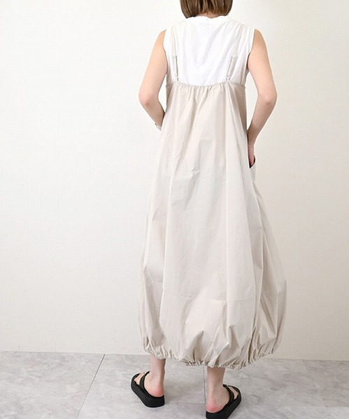 STYLEBLOCK（スタイルブロック）の「ミリタリーツイルバルーンキャミワンピース（ワンピース・レディース・アイボリー/カーキ/ブラック/ブルー・M）」の8枚目の写真