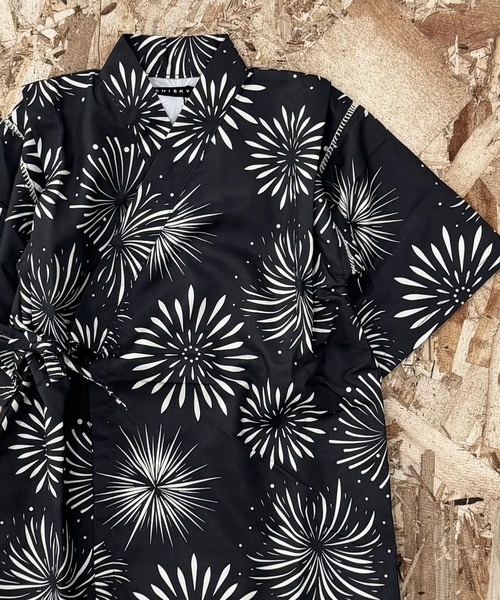 SHISKY（シスキー）の「【ICE FABRIC　接触冷感】　甚平　ジンベイ（浴衣・キッズ・ネイビー/ブラック/グレー系その他2/グレー系その他3/ブルー系その他2/ブラック系その他2/ブラック系その他3/チャコール/ブルー系その他/ブラック系その他/グレー系その他/ブルー系その他3・120/130/140/150/160/110）」の9枚目の写真