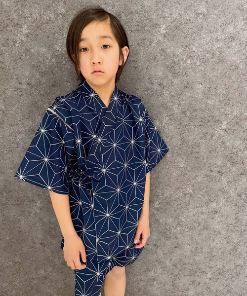 SHISKY（シスキー）の「【ICE FABRIC　接触冷感】　甚平　ジンベイ（浴衣・キッズ・ネイビー/ブラック/グレー系その他2/グレー系その他3/ブルー系その他2/ブラック系その他2/ブラック系その他3/チャコール/ブルー系その他/ブラック系その他/グレー系その他/ブルー系その他3・120/130/140/150/160/110）」の19枚目の写真