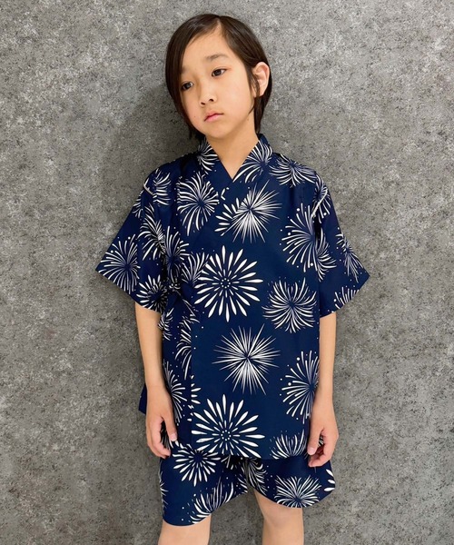 SHISKY（シスキー）の「【ICE FABRIC　接触冷感】　甚平　ジンベイ（浴衣・キッズ・ネイビー/ブラック/グレー系その他2/グレー系その他3/ブルー系その他2/ブラック系その他2/ブラック系その他3/チャコール/ブルー系その他/ブラック系その他/グレー系その他/ブルー系その他3・120/130/140/150/160/110）」の22枚目の写真