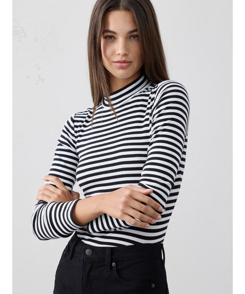セール】BANANA REPUBLIC FACTORY STORE リブ モックネック トップ（T
