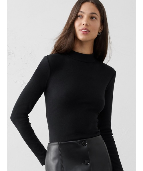 BANANA REPUBLIC FACTORY STORE リブ モックネック トップ（Tシャツ