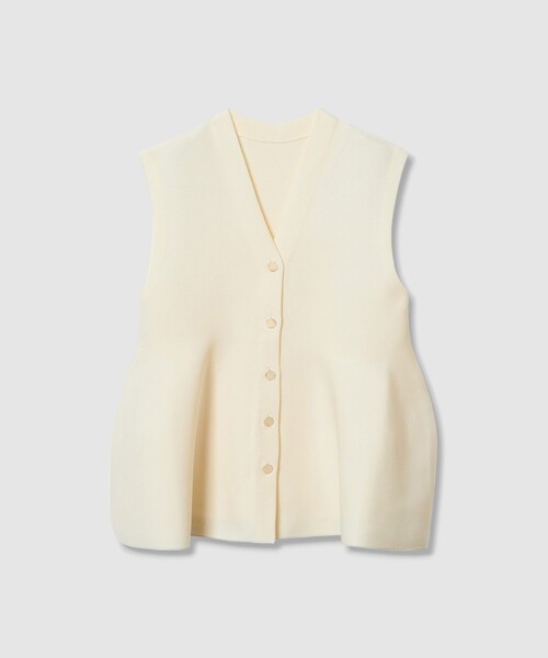 allureville（アルアバイル）の「ペプラムジレ（ベスト・レディース・オフホワイト/ネイビー/イエロー・2）」の7枚目の写真