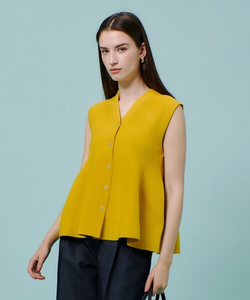 allureville（アルアバイル）の「ペプラムジレ（ベスト・レディース・オフホワイト/ネイビー/イエロー・2）」の10枚目の写真