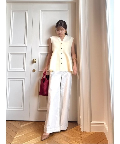 allureville（アルアバイル）の「ペプラムジレ（ベスト・レディース・オフホワイト/ネイビー/イエロー・2）」の21枚目の写真