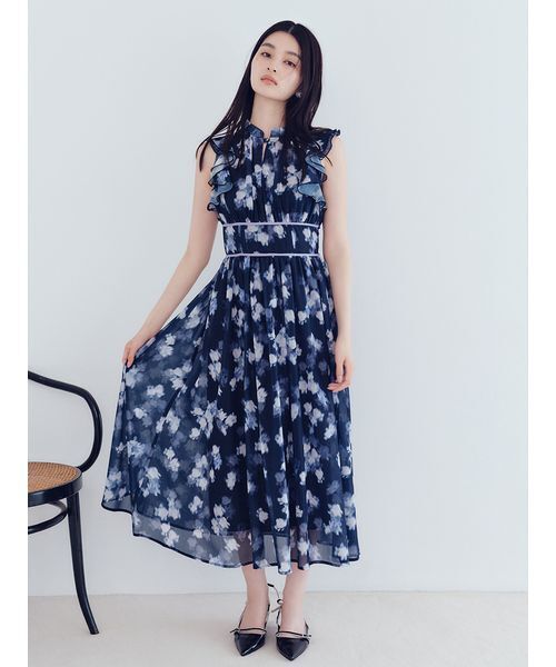 シアープリントフリルワンピース（ワンピース）｜LILY BROWN（リリー