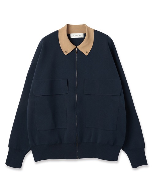 CULLNI（クルニ）の「Big Pocket Zip Up Knit Jacket（ブルゾン・メンズ・グレー/ブラック/ブラウン/ネイビー・2/1/0）」の4枚目の写真